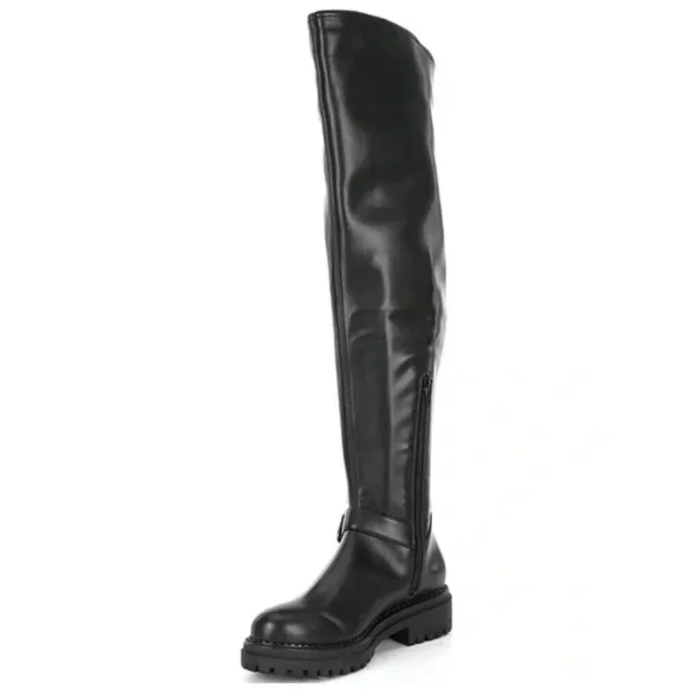 NEW GB Game-Changer Over-the-Knee Lug Sole Combat Boots in Black
